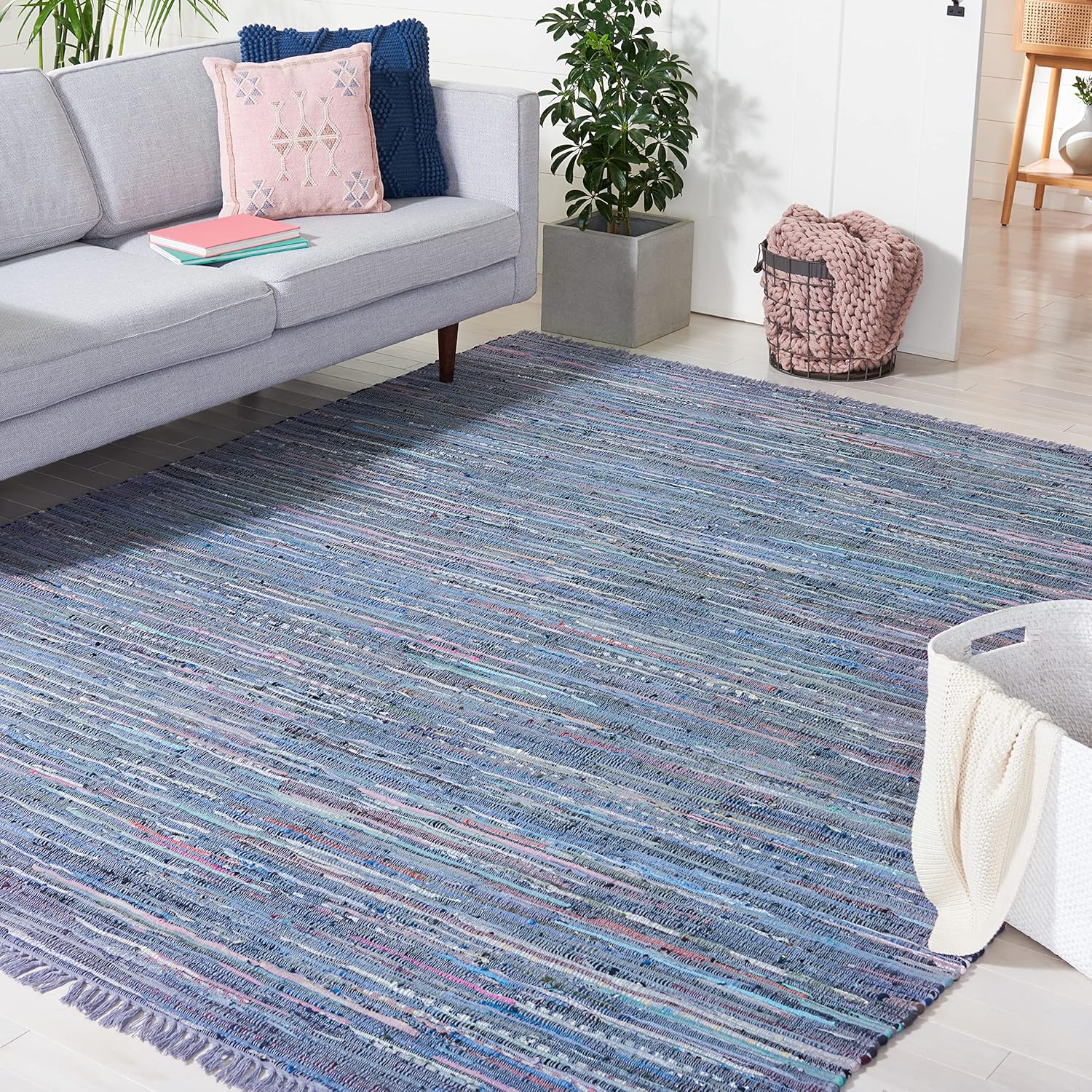 SAFAVIEH Rag Rug Collection Area Rug - Handmade Boho Stripe