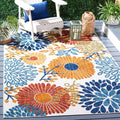 Cabana Collection Area Rug 6 ft x 9 ft - Creme & Red Floral