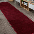 Haze Solid Low-Pile Dark Red Runner Rug 2x8 - Durable, Pet-Friendly