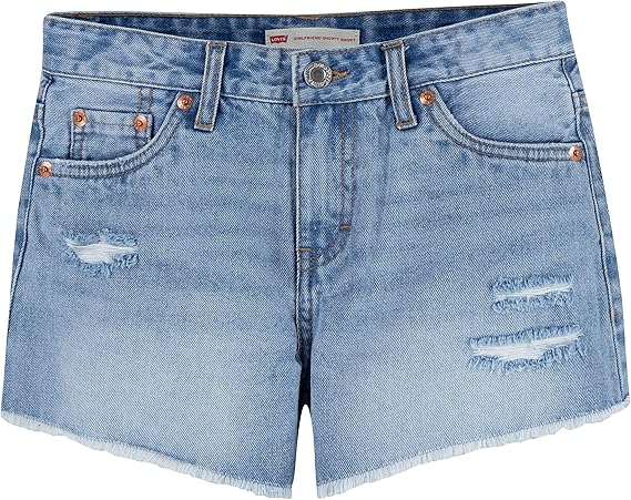 Levi's Girls' Girlfriend Fit Denim Shorty Shorts for Summer Fun