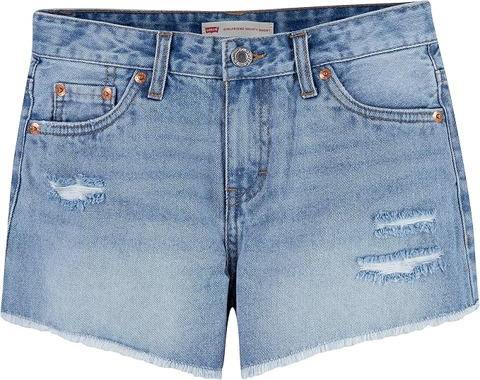 Levi's Girls' Girlfriend Fit Denim Shorty Shorts for Summer Fun