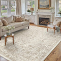 Light Brown Area Rug 5x7 Vintage Distressed Non Slip - Machine
