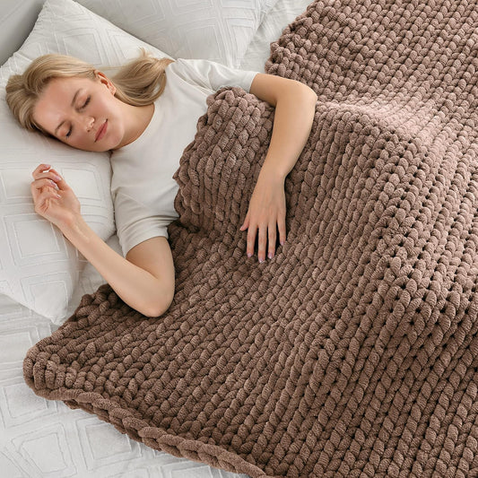 Maetoow Chenille Chunky Knit Blanket Throw for Cozy Comfort