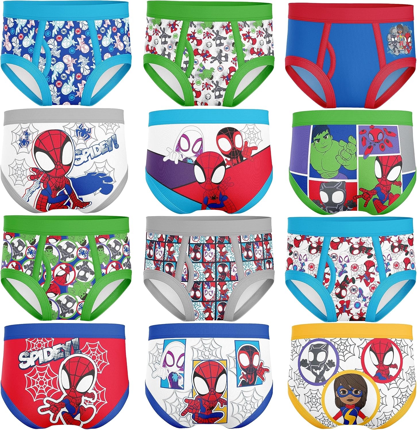 Marvel Boys' Toddler 12-PK Spiderman Underwear for Potty Training