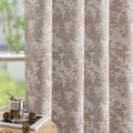 Rust Brown Floral Jacquard Blackout Curtains 108 in - Darkening