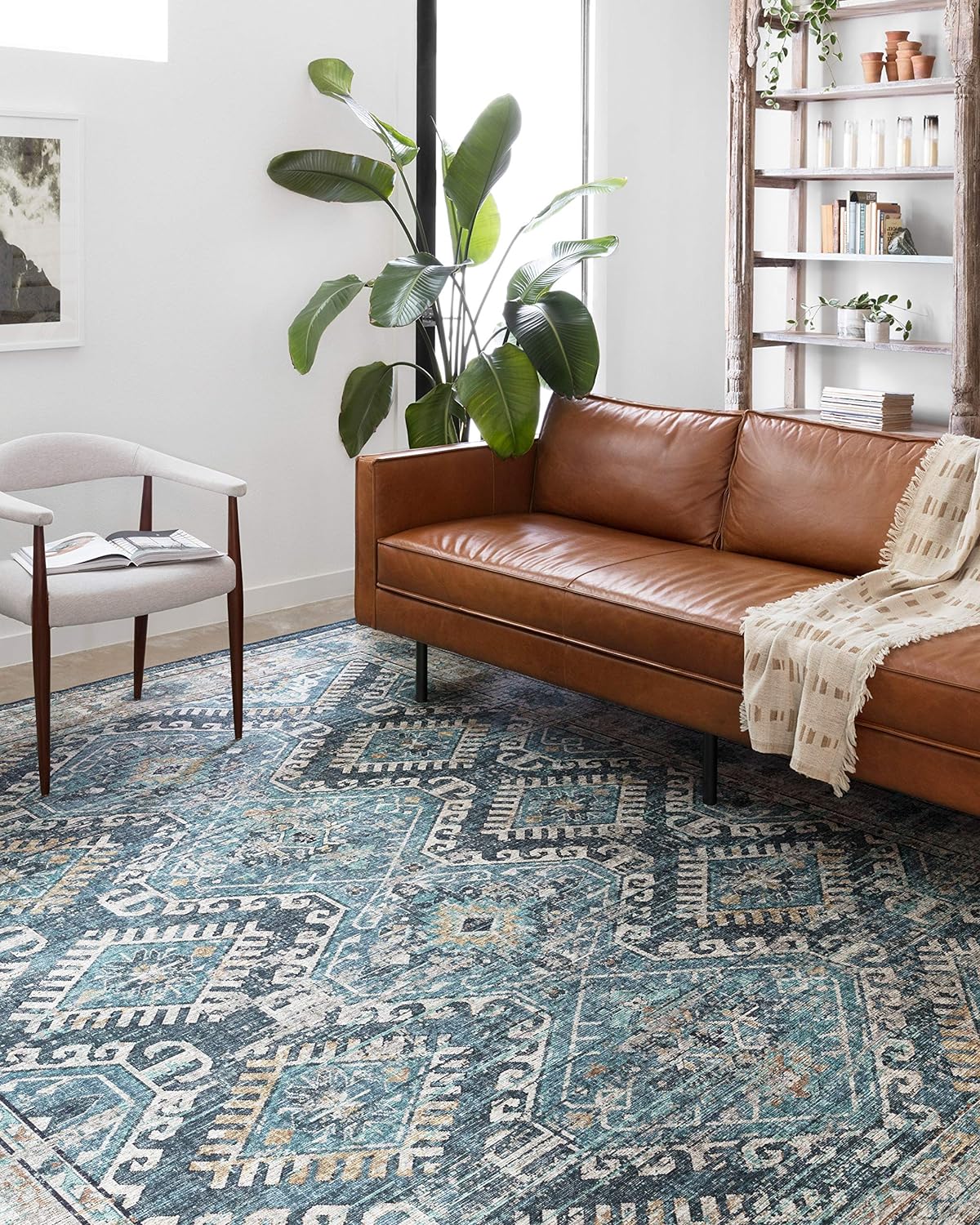 Loloi Skye Collection Runner Rug in Denim/Natural for Style
