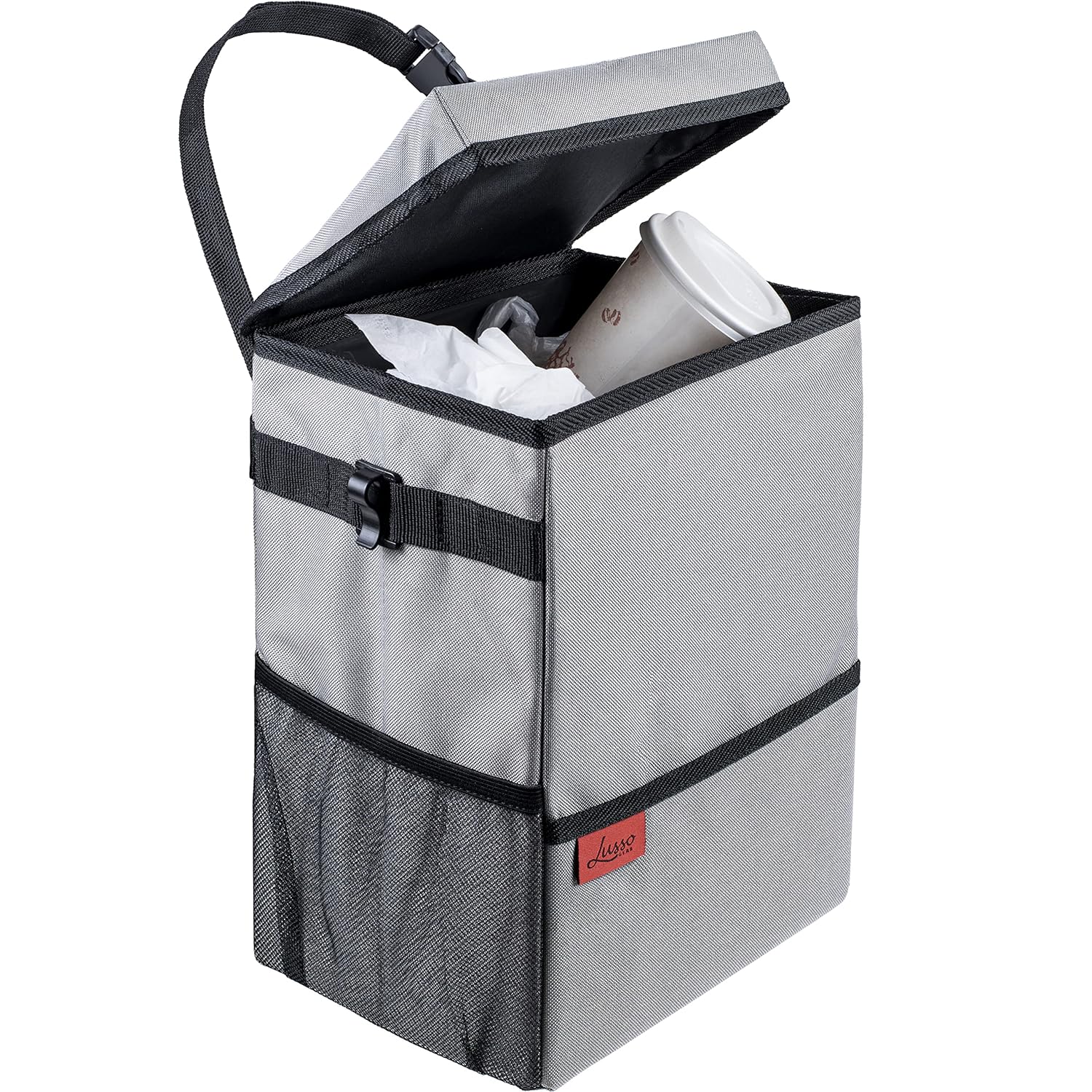 Lusso Gear 3.5 Gal Car Trash Can - Spill-Proof & Odor-Free!