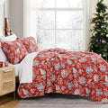 Oversized Full/Queen Quilted Bedspread Set - Soft Floral Quilt