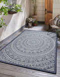Adiva Rugs Outdoor Indoor Area Rug 5ft x 7ft - Weather Resistant, Easy