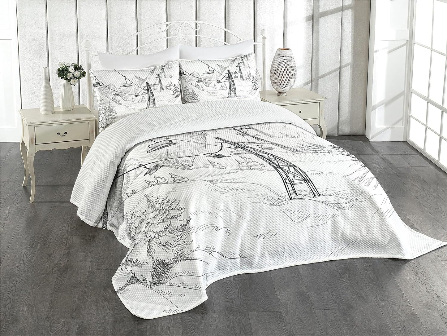 Cozy Ski Lift Bedspread Set