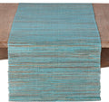 Shimmering Woven Nubby Table Runner 14ftin x 90ftin - Turquoise