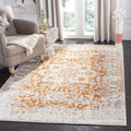 SAFAVIEH Madison Collection 4 ft x 6 ft Orange & Ivory Rug - Durable