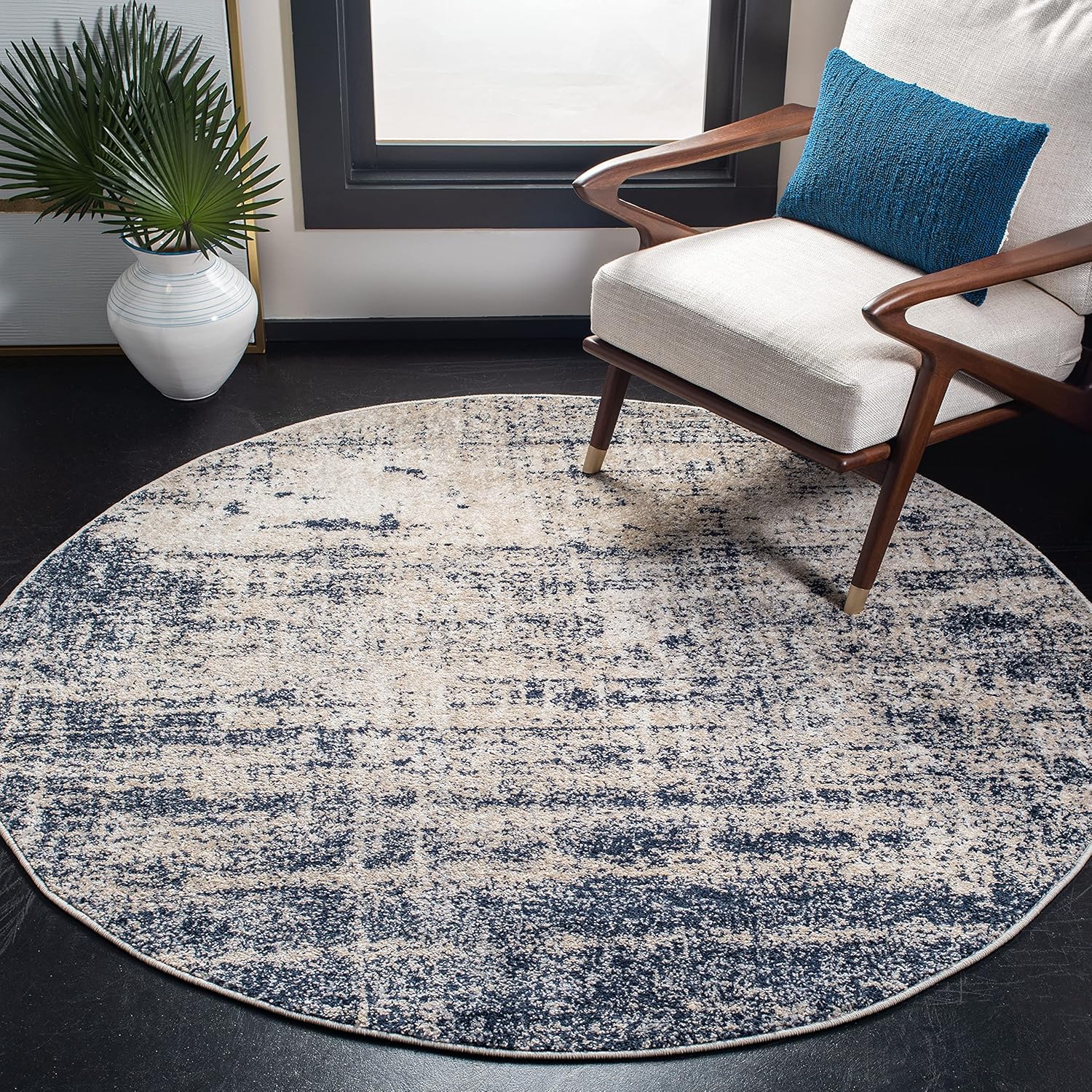 SAFAVIEH Adirondack Collection Round Gold Navy Area Rug Review