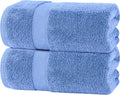 White Classic Light Blue Luxury Bath Sheets 35x70 - 2 Pack