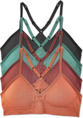 Kalon Womens 4 Pack Racerback Sports Bralette (Style MZDP)