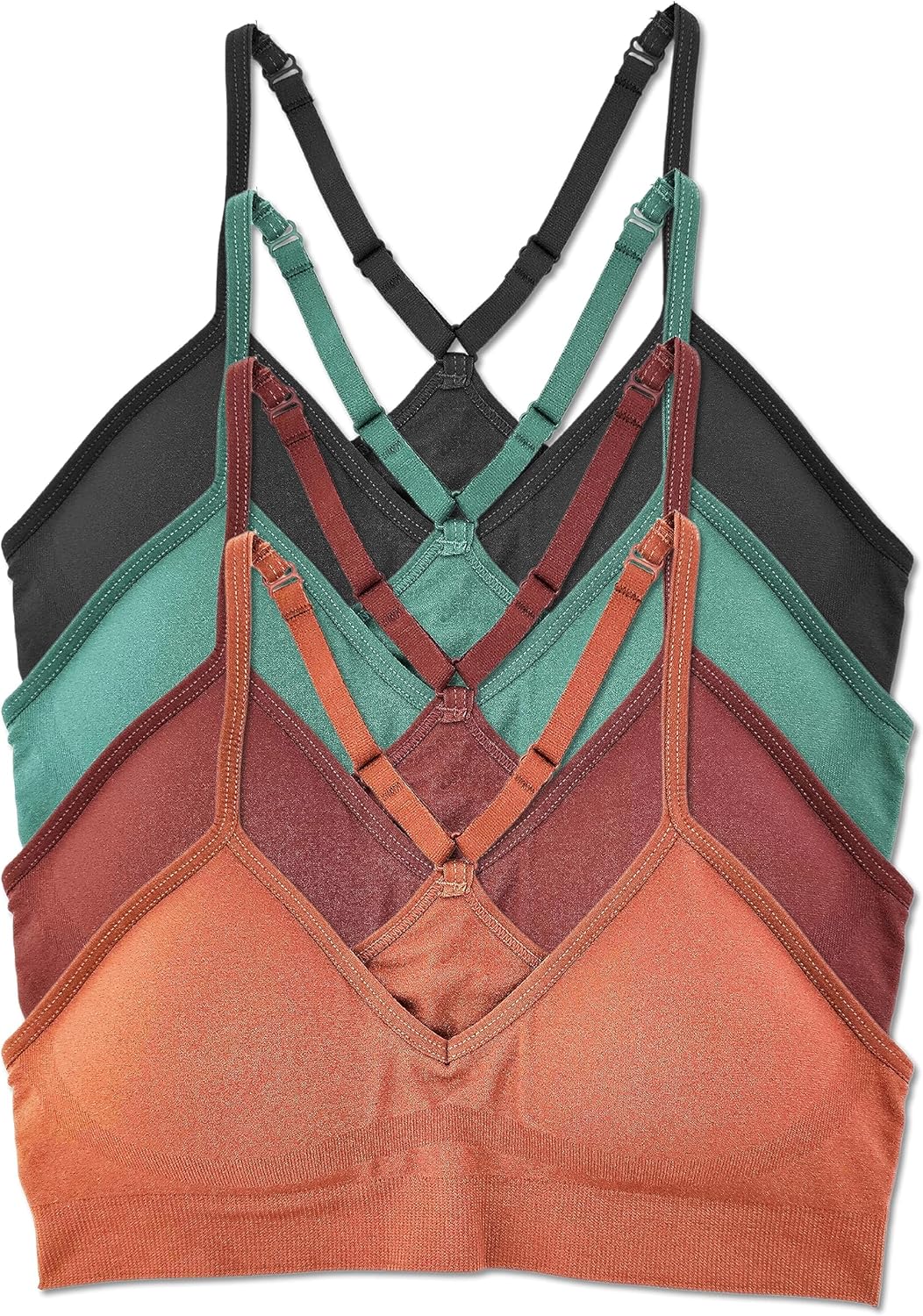 Kalon Womens 4 Pack Racerback Sports Bralette for Comfort