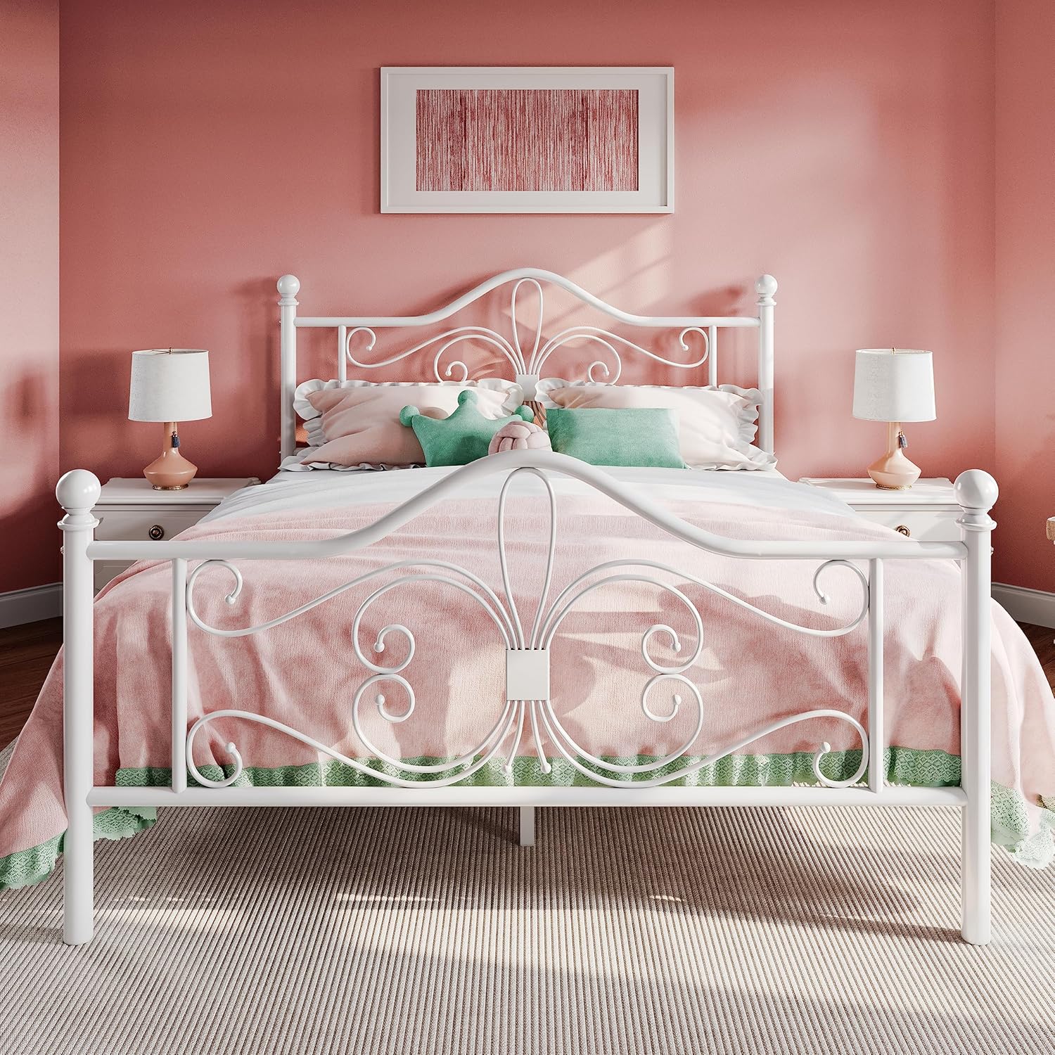 Elegant Butterfly Pattern Queen Size Bed Frame for Stylish Rooms