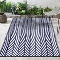 Outdoor Rug 4 x 6 ft - Waterproof, Reversible Herringbone Patio Rug
