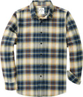 Dubinik Flannel Shirt for Men Plaid Button Down Long Sleeve - Soft