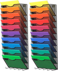 10-Tier Wall Mounted Hanging File Organizer 2 Pack - Vertical Paper