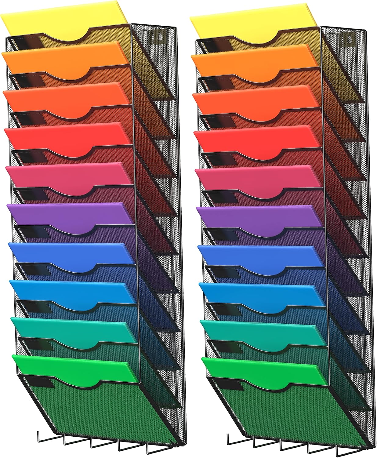 10-Tier Wall Mounted Hanging File Organizer for Office Use