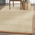 Seagrass Area Rug 5x8 - Natural & Brown Basketweave with Border