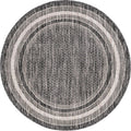 Outdoor Border Area Rug 3 ft 1 in Round - Bordered Elegance
