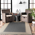 nuLOOM 4 ft x 6 ft Outdoor Area Rug, Striped Border - Durable