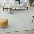 Nourison Courtyard Indoor/Outdoor Ivory Aqua 7x10 Rug - Durable Modern