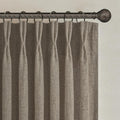 Dark Flax Pinch Pleated 63 in Curtains - Memory Pleat Light Filtering