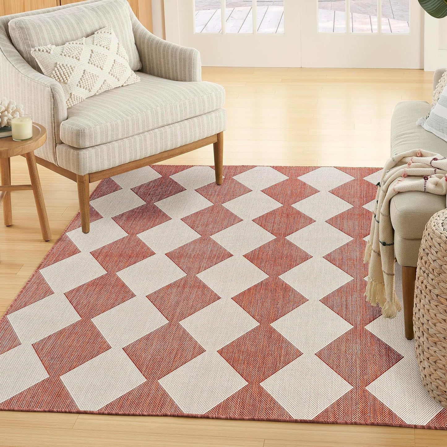Nourison Home Positano Indoor/Outdoor Terracotta Area Rug 4ft x 6ft