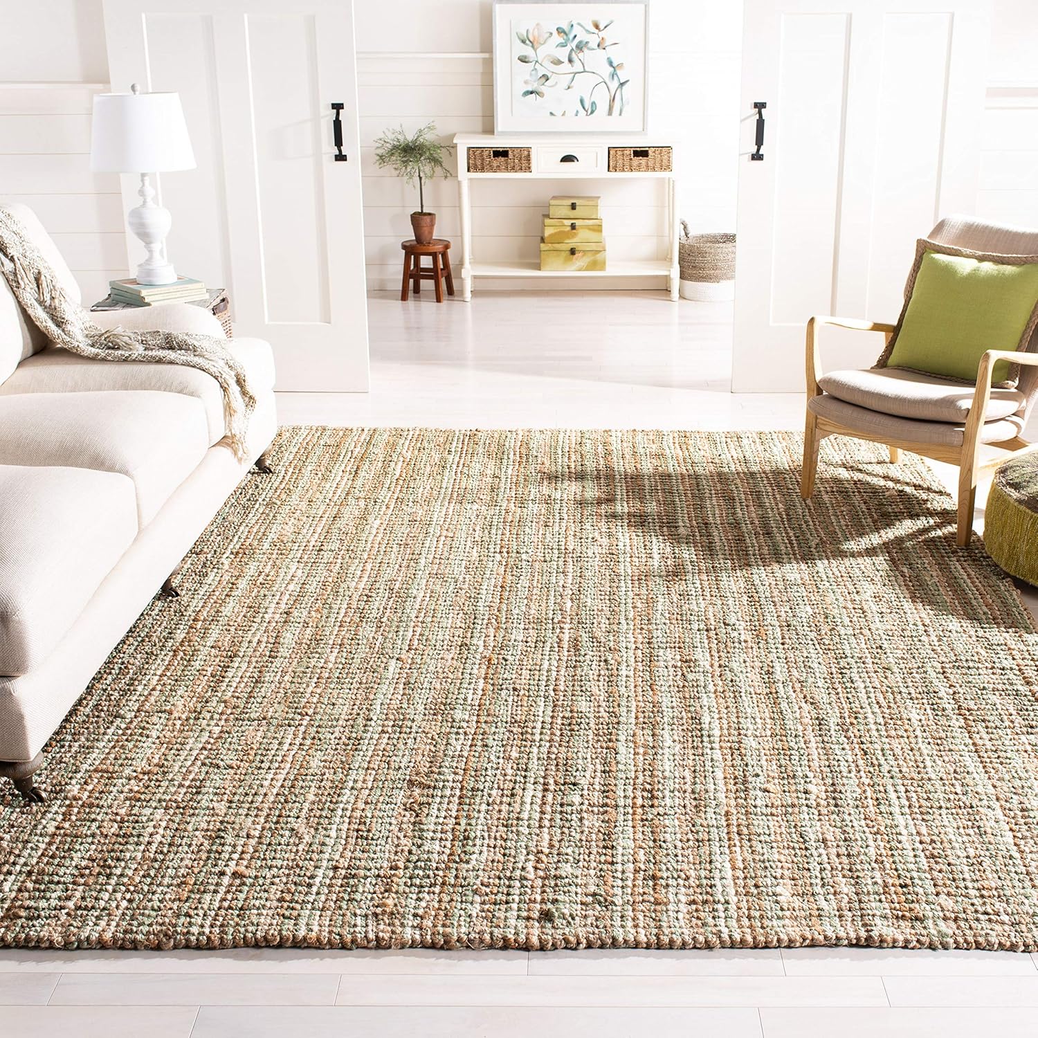 Handmade Jute Area Rug 10ft Square - Natural Fiber Collection
