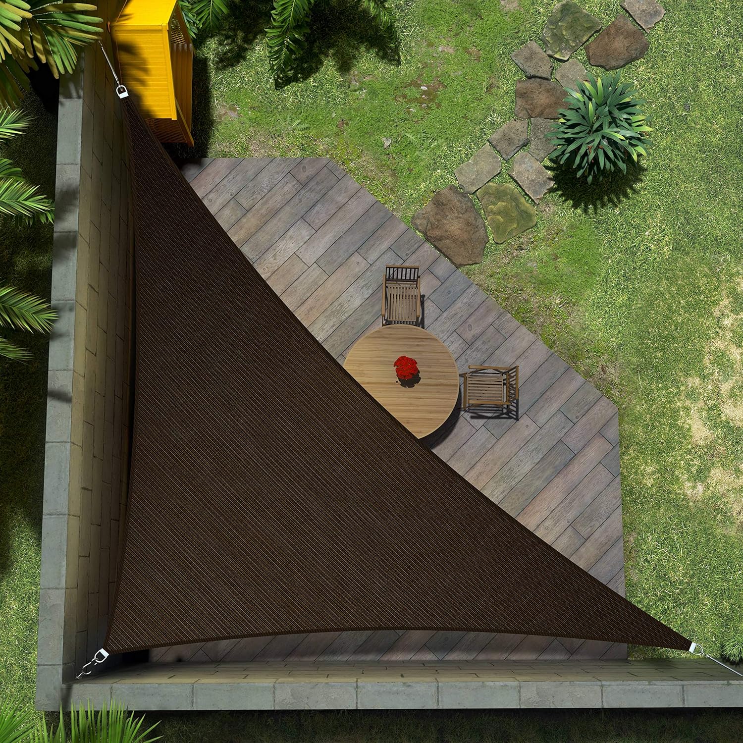 Custom Size 18ft x 24ft x 30ft Brown Right Triangle Shade Sail
