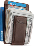 Money Clip Leather Wallet For Men Slim Front Pocket RFID Blocking