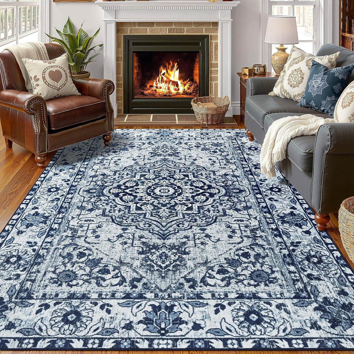 YJ.GWL 5x7 Machine Washable Area Rug for Living Room Comfort