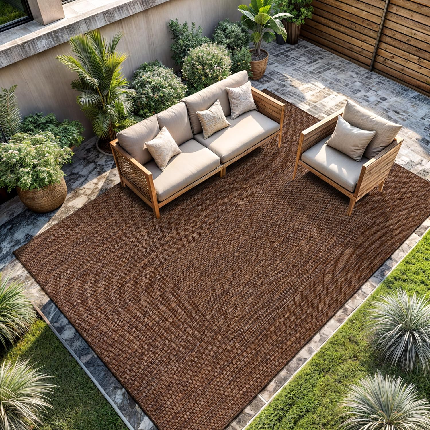 CAMILSON Outdoor Rug 8x10 for Patios and Porches - Waterproof