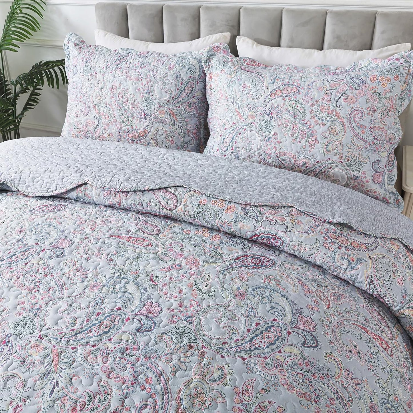 HoneiLife King Size Quilt Set - Lightweight Microfiber Bedding