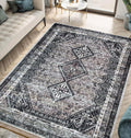 4x6 Rug Machine Washable Area Rug - Low Pile Vintage Design Keen