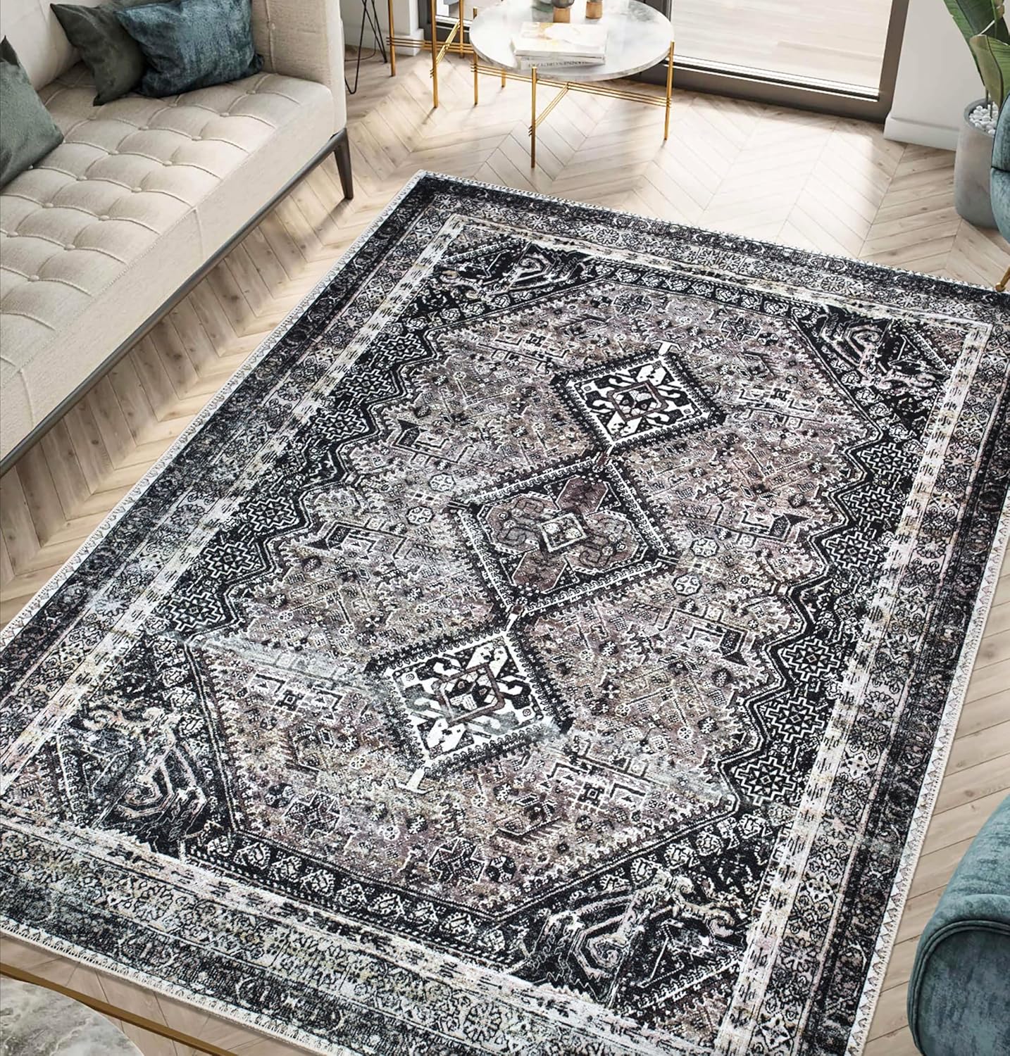 Keen Home Design 4x6 Rug - Vintage Machine Washable Area Rug