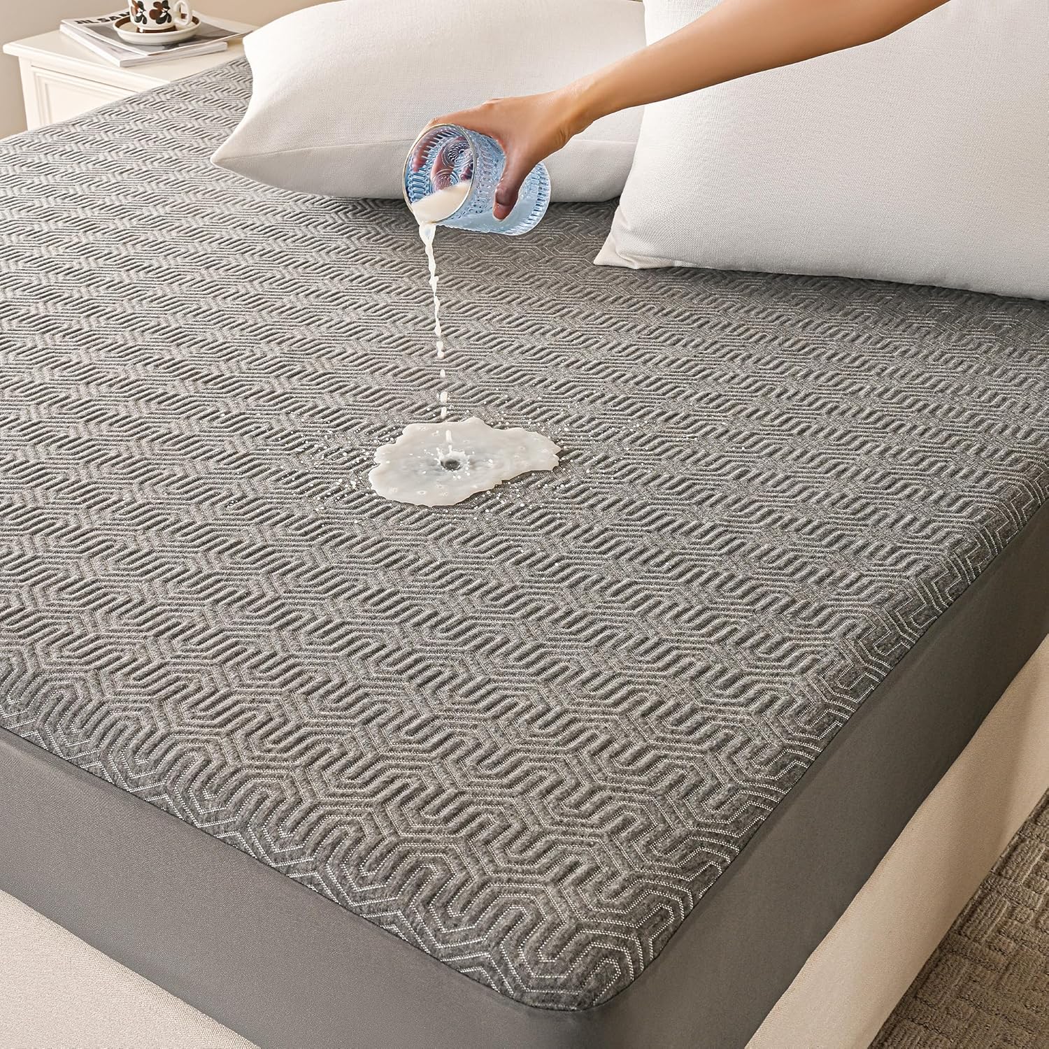 GRT Cal King Mattress Protector Waterproof with Bamboo Charcoal