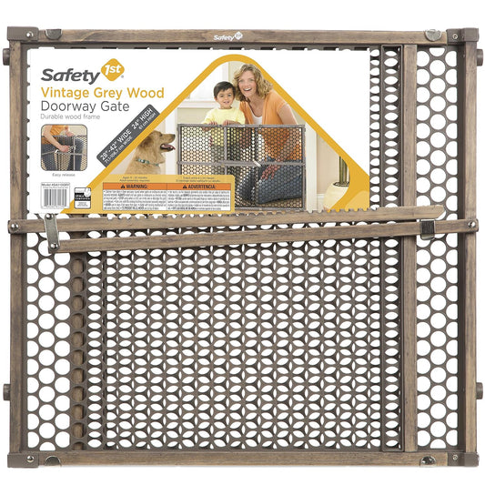Safety 1st Pressure Mount Vintage Wood Baby Gate - Secure in Style