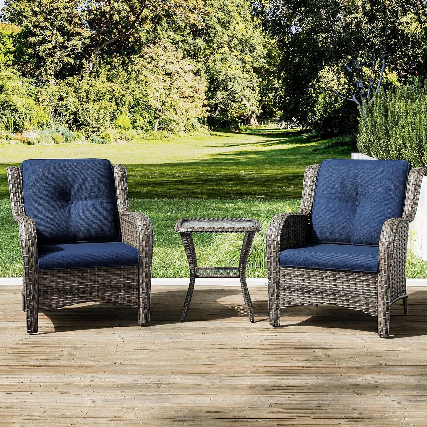 Joyside Patio Bistro Set Wicker Chairs for Outdoor Relaxation