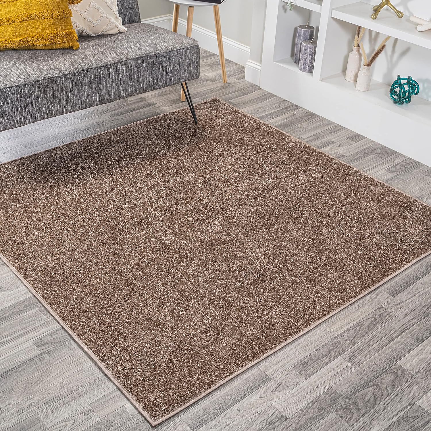 Haze Solid Low-Pile Brown 9ft Square Indoor Area Rug Review