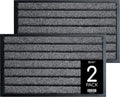 Heavy Duty Door Mat Outdoor 2 Pack - Low Profile Dirt Trapping