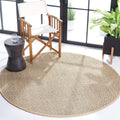 SAFAVIEH Area Rug 5ft Round Seagrass Basketweave - Natural & Beige