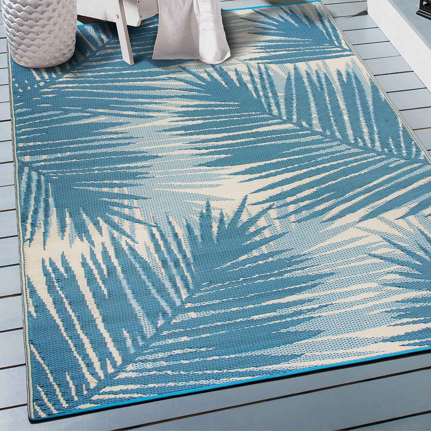 Rugshop Tropical Floral Reversible Waterproof Outdoor Rugs 3ft x 5ft