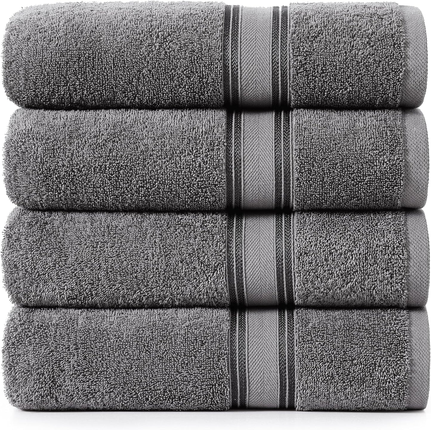Lane Linen 100% Cotton Bath Towels 4 Pack for Ultimate Comfort