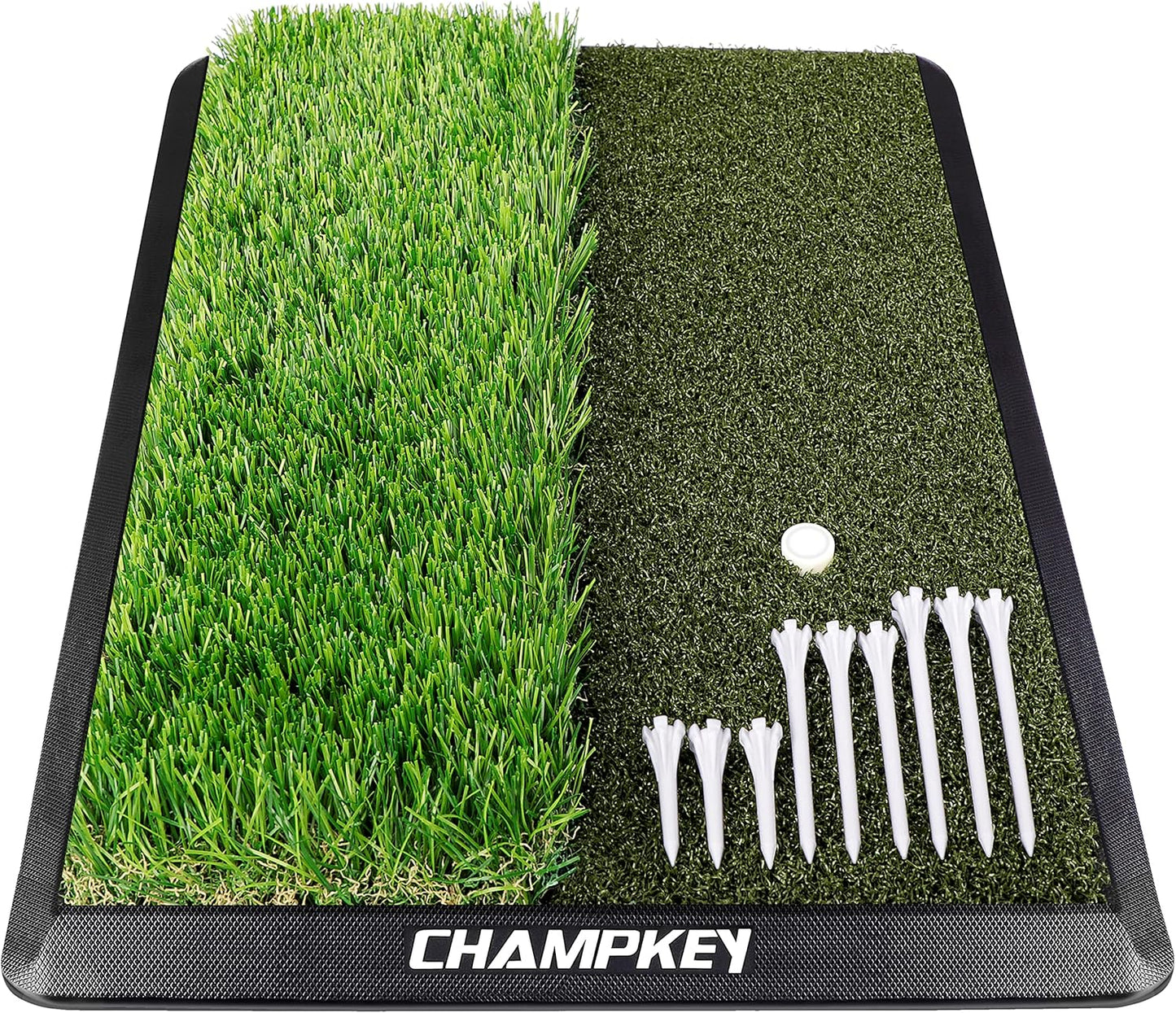 CHAMPKEY Dual-Turf Golf Hitting Mat for Indoor & Outdoor Use