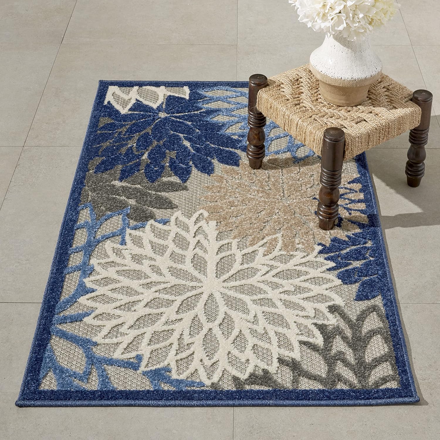 Nourison Aloha Floral Indoor/Outdoor Rug for Tropical Vibe