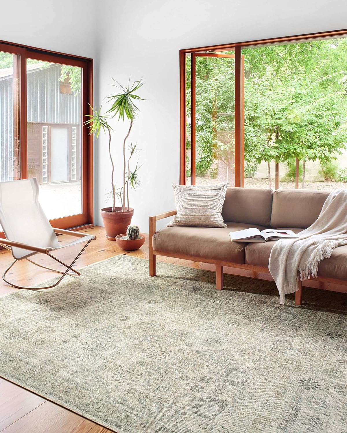Loloi II Skye Collection Runner Rug in Natural/Sage 2ft-6in x 7ft-6